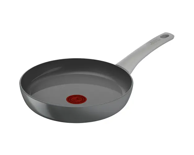 Tigaie Tefal Renew On, 100% aluminiu reciclat, indicator Thermo-Signal, compatibil cu inductia, invelis ceramic, 24 cm, gri