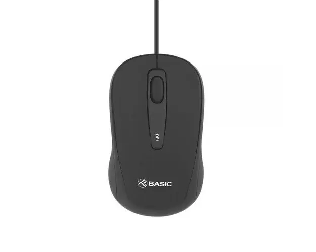 Mouse cu fir Tellur basic, mini, negru