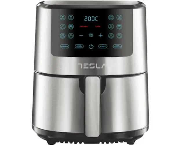 Friteuza aer cald Tesla AF501BX , 5 L, 1300W, Panou digital, 12 programe, Inox