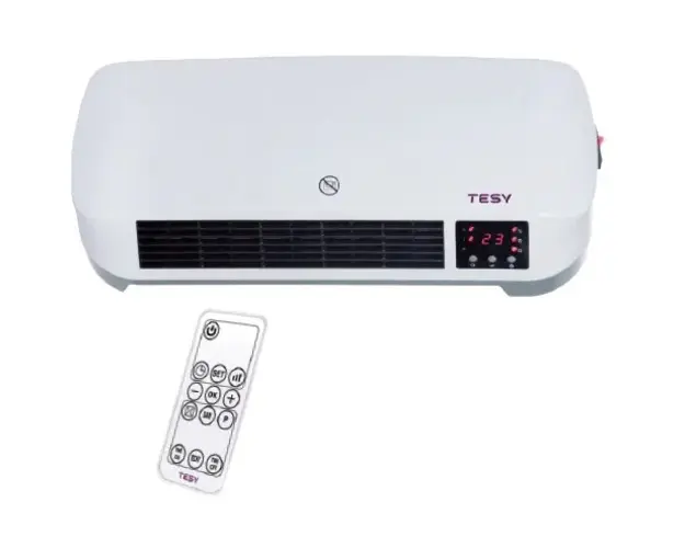Aeroterma ceramica de perete TESY HL 274W PTCW, 2000 W, display LED, telecomanda, ERP 2018