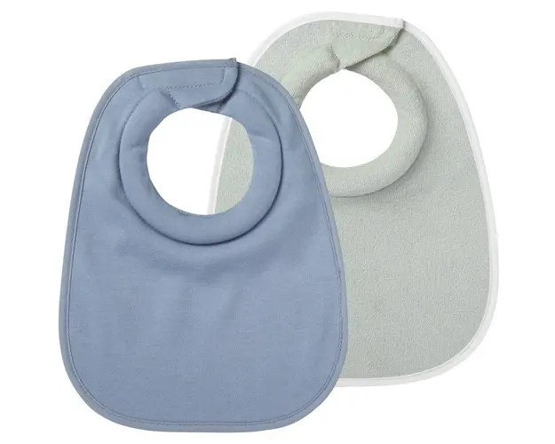 Bavete Tommee Tippee pentru hanirea cu lapte, confortabile, super moi si extra absorbante, reglabile si reversibile, material aprobat OEXO-TEX, pachet de 2 buc, albastru/verde