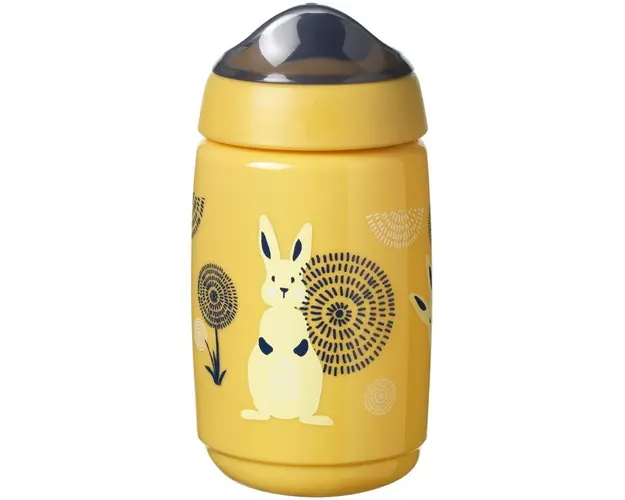 Cana Tommee Tippee Sippee cu protectie BACSHIELD ™ si capac, 390 ml, 12 luni +, Galben, 1 buc