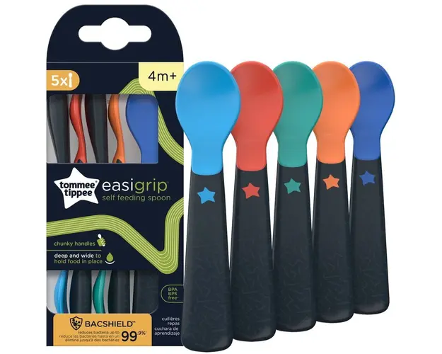 Set 5 lingurite ergonomice Tommee Tippee, de la 6 luni, Multicolor