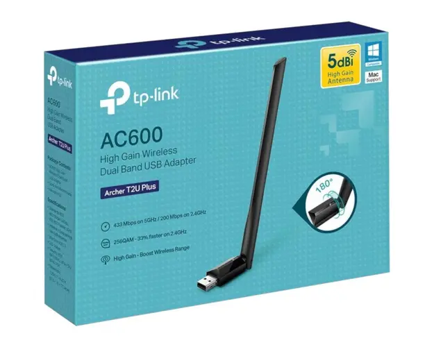 Adaptor wireless AC600 High Gain, ARCHER T2U PLUS