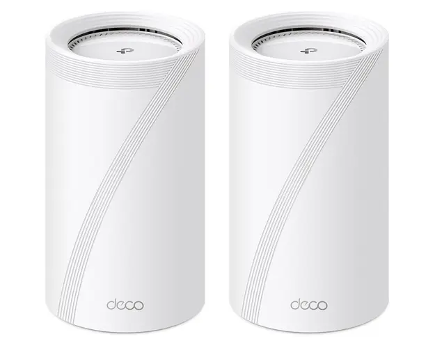 Sistem Mesh Wi-Fi TP-Link Deco BE85(2-pack), BE19000, Tri-Band, Wi-Fi 7, MLO, HomeShield, 2 porturi 2.5G, port 10G, 1 port SFP+ 10G, cu acoperire pentru intreaga casa