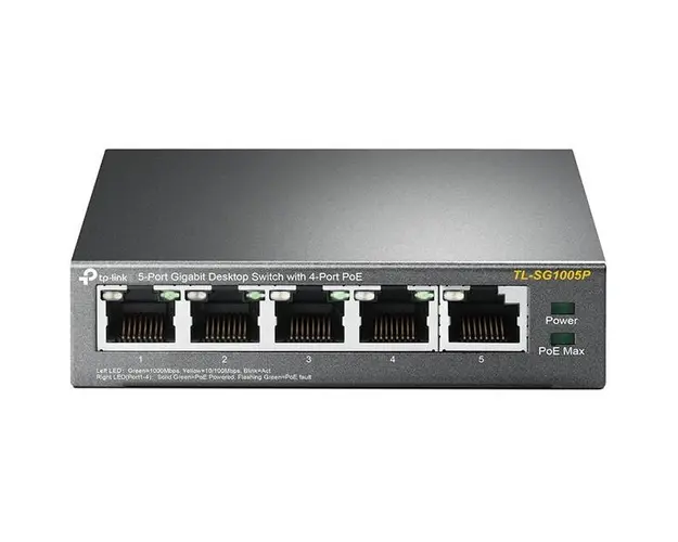 Switch POE 4 porturi Gigabit 57W, TL-SG1005P