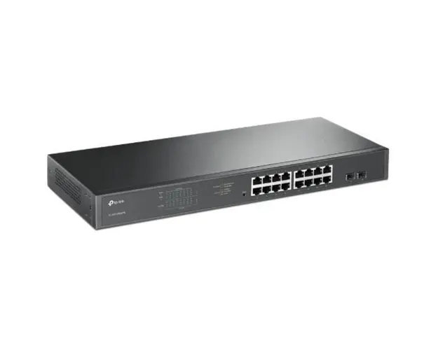 Switch, TP-LINK, 16x1000 Mbps (16xPOE+) + 2xGigabit SFP, Easy Smart, TL-SG1218MPE, Negru