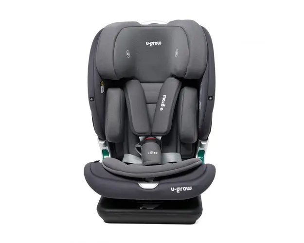 Scaun auto I-size U-Grow Goldfix Plus, isofix, 76-150 cm, boxa bluetooth, gri