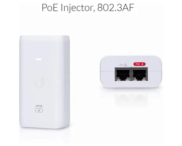 POE Injector, U-POE-AF, Output Voltage 48VDC, Delivers up to 50W
