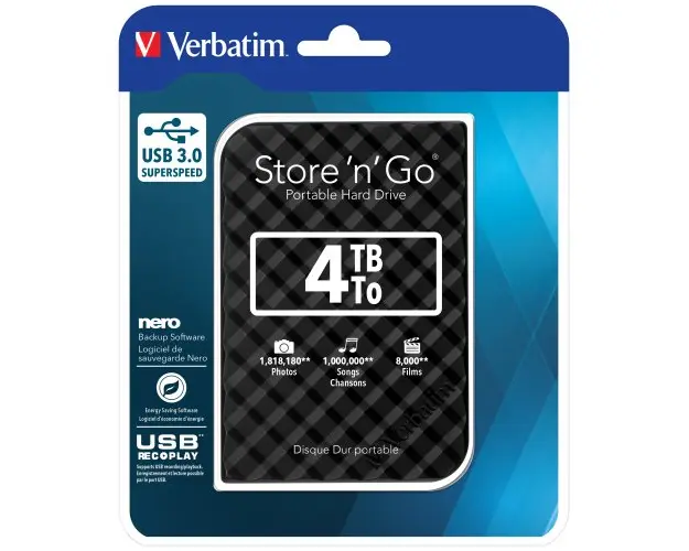 Verbatim STORE ´N´ GO 2.5 (6.35MM) GEN 2 4TB USB 3.0 BLACK