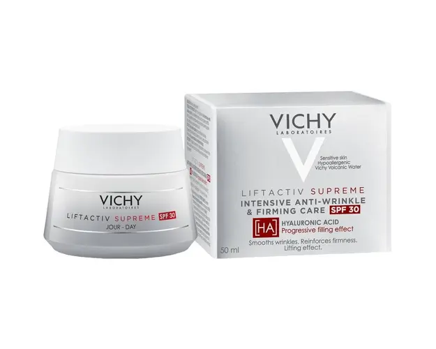 Crema de fata antirid cu acid hialuronic Vichy Liftactiv Supreme SPF 30, pentru toate tipurile de ten, 50 ml