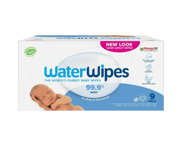 Servetele umede Water Wipes, 9 pachete x 60 buc, 540 buc