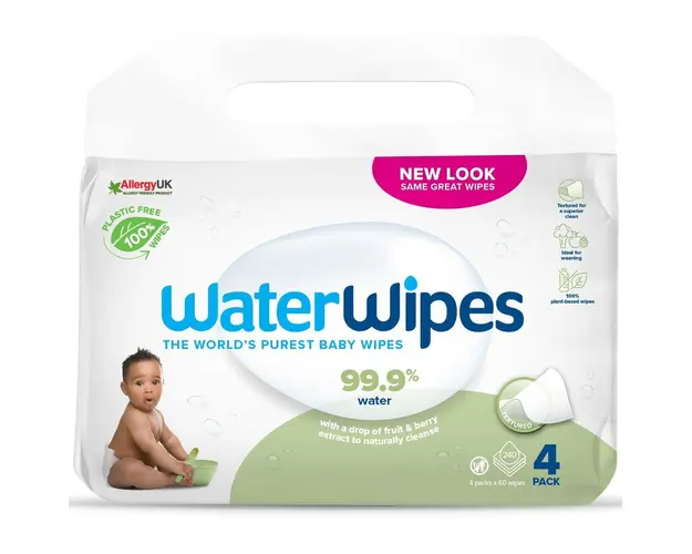 Servetele umede Water Wipes Soapberry, 4 pachete x 60 buc, 240 buc