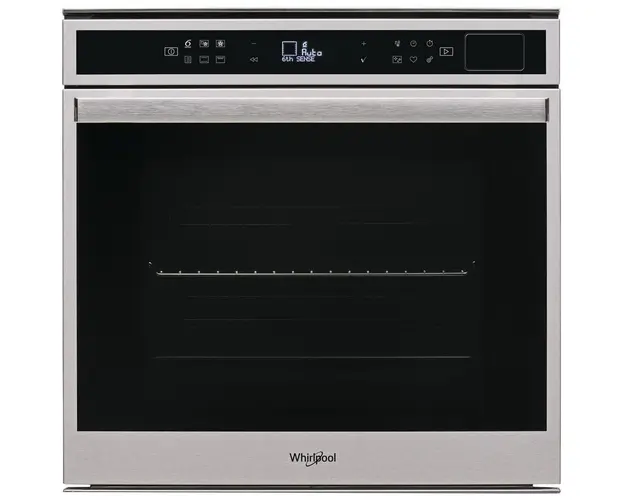 Cuptor incorporabil Whirlpool W6 OS4 4S1 P, Electric, 73 l, Autocuratare Pirolitica, 6 th sense, Display LCD, Clasa A+, Inox/Negru