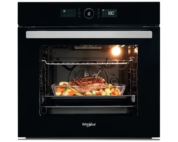 Cuptor incorporabil Whirlpool AKZ994840NB, Electric, 73 l, Autocuratare piroliza, Tehnologia Al 6-lea Simt cu retete presesate, Display Touch Control, Clasa A+, Negru