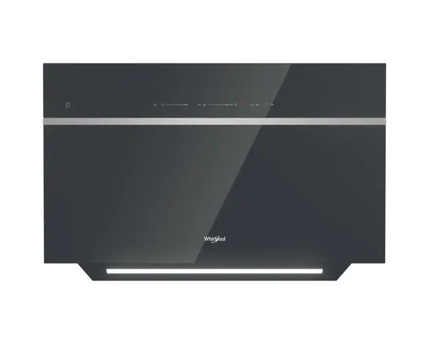 Hota decorativa Whirlpool WHVS 90F LT C K, 801 m3/h, Booster, touch control, 1 motor, filtru metalic, 6th Sense Live app, 90 cm, negru