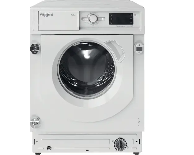 Masina de spalat rufe cu uscator incorporabila Whirlpool BI WDWG 751482 EU, 7 kg spalare/ 5 kg uscare, 1400 RPM, Clasa E, 6th Sense, Alb