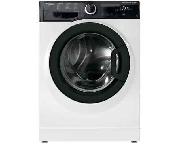 Masina de spalat rufe Slim Whirlpool WRSB7259BBEU, 7 kg, 1200 RPM, Clasa B, Motor Inverter, Display Big digital, Negru