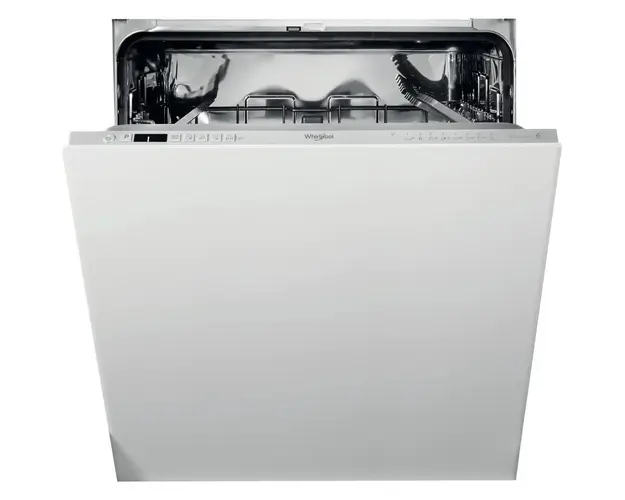 Masina de spalat vase incorporabila Whirlpool WI7020P, 14 seturi, 8 programe, Clasa E, PowerClean Pro, Tehnologia al 6-lea Simt, Motor Inverter, Sistem Natural Dry, 60 cm