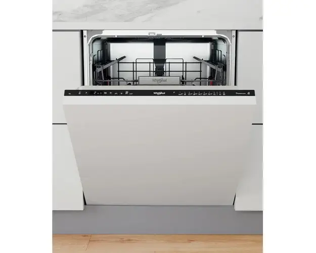 Masina de spalat vase incorporabila Whirlpool WIO3T133PE65, 14 seturi, 10 programe, Clasa D, Tehnologia al 6-lea Simt, Motor Inverter, Sistem Natural Dry, 60 cm