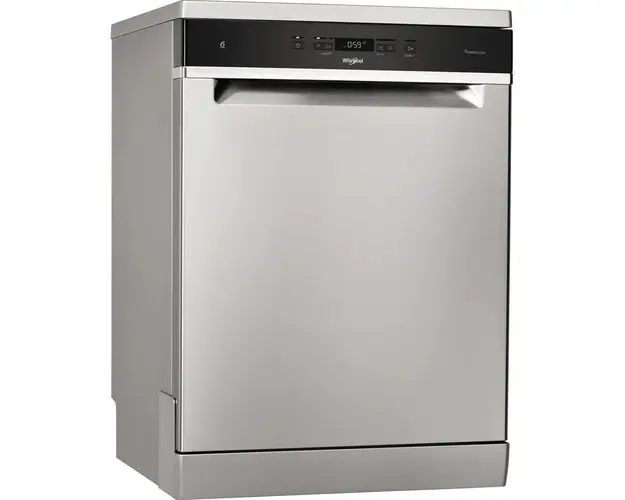 Masina de spalat vase Whirlpool WFO3O32NPX, 14 seturi, 10 programe, Clasa D, Motor Inverter, PowerClean Pro, Tehnologia al 6-lea Simt, Sistem Natural Dry, 60 cm, Inox