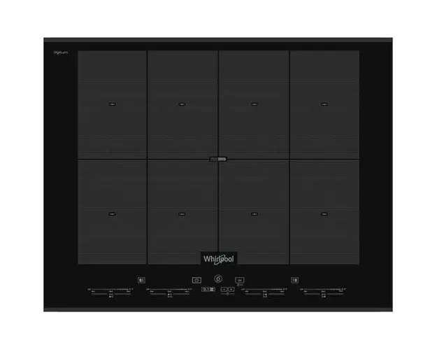 Plita incorporabila pe inductie Whirlpool SMO 658C BT IXL, 8 zone de gatit, 65 cm, functie Booster, negru