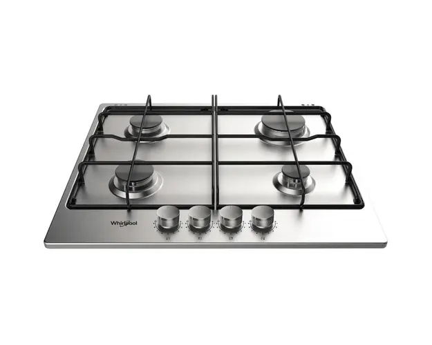 Plita incorporabila Whirlpool TKRL650IX, Gaz, 4 zone gatit, Aprindere electrica, 60 cm, Inox