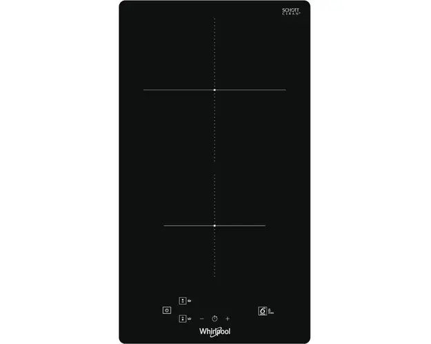 Plita incorporabila Whirlpool WSQ0530NE, Inductie, 2 Zone de gatit, Touch Control, Detectare vase, Blocare acces copii, 30 cm, Sticla neagra