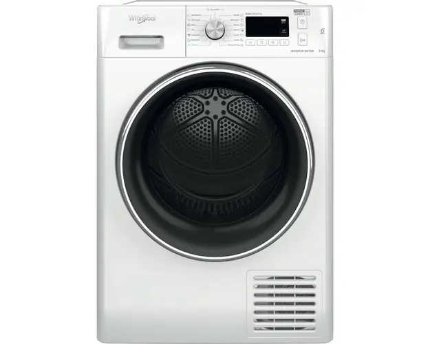 Uscator de rufe Whirlpool FFTM119X3BXYEE, Condensare, 9 kg, 6th Sense, Motor SenseInverter, FreshCare+, Display, Alb