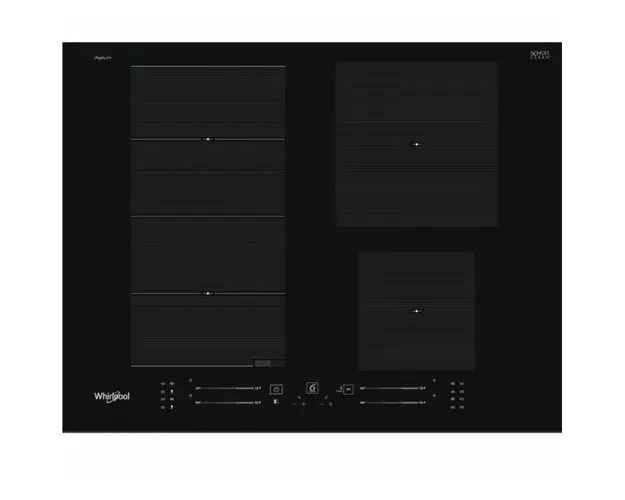Plita incorporabila Whirlpool WF S9365 BF/IXL, inductie, 4 zone de gatit, slide, Flexi zone, 6th Sense, iXelium, sticla neagra