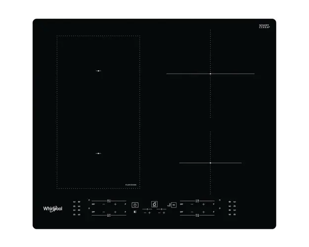 Plita incorporabila Whirlpool WL B8160 NE, inductie, 4 zone de gatit, 6th Sense, FlexiCook, Touch control, sticla neagra