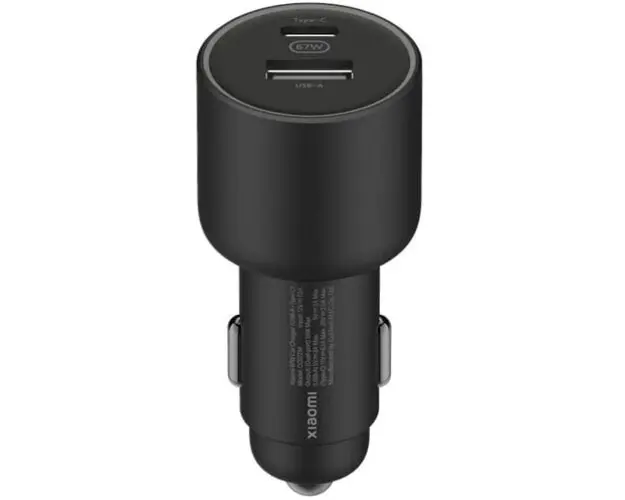 Incarcator Auto, Xiaomi, 67 W, USB-A + Type-C, Negru