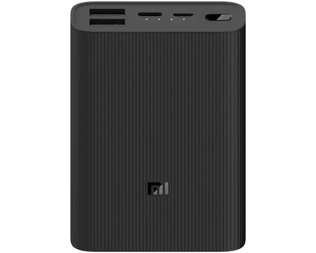 Incarcator portabil universal Xiaomi MI Power Bank 3 Ultra Compact, 10000 mAh, Fast Charge (22.5W), Dual USB-A + USB type C, Black