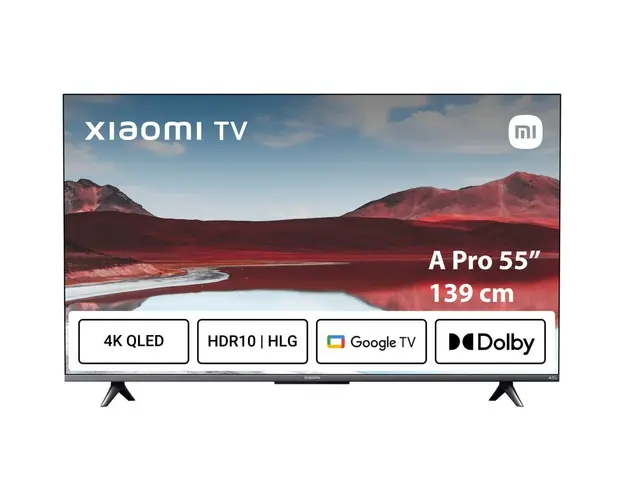Televizor QLED Xiaomi A Pro ELA5479EU, 139 cm, Smart Google TV, 4K Ultra HD, Clasa F ( Model 2024 )