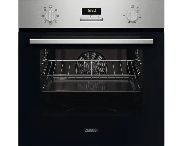 Cuptor incorporabil Zanussi ZOCEC2X2, Electric, 65 l, 7 programe, Convectie, Grill, Autocuratare catalitica, Clasa A, Inox antiamprenta
