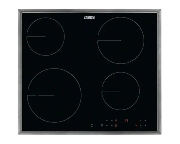 Plita incorporabila Zanussi ZHRN642X, Vitroceramica, 4 zone de gatit, Control touch, 60 cm, Negru