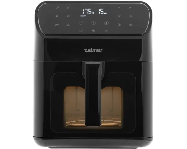 Friteuza cu aer cald multifunctionala Zelmer ZAF6500, capacitate 6,5 l, 1500 W, 13 programe automate de gatire, negru
