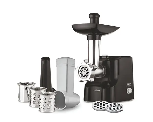Masina de tocat carne Zelmer ZMM1525B, 1500 W, 1,8 kg capacitate de tocare pe minut, functie reverse, 2 site, cutit din inox