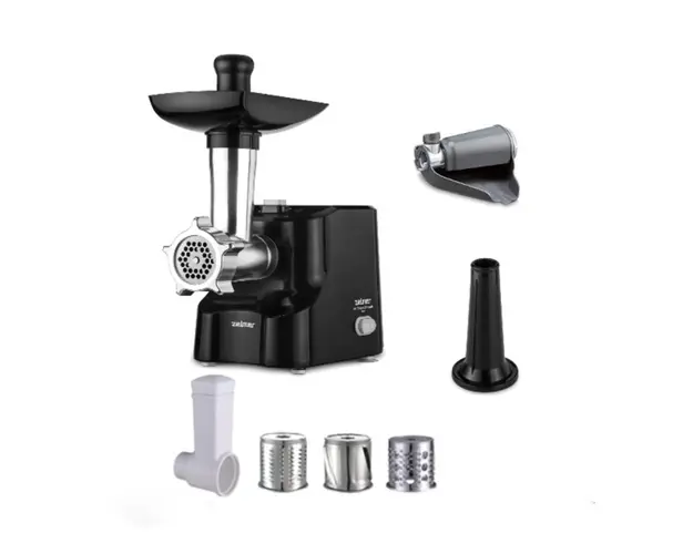 Masina de tocat carne Zelmer ZMM1530B, 1500 W, 1,8 kg capacitate de tocare pe minut, functie reverse, accesoriu rosii