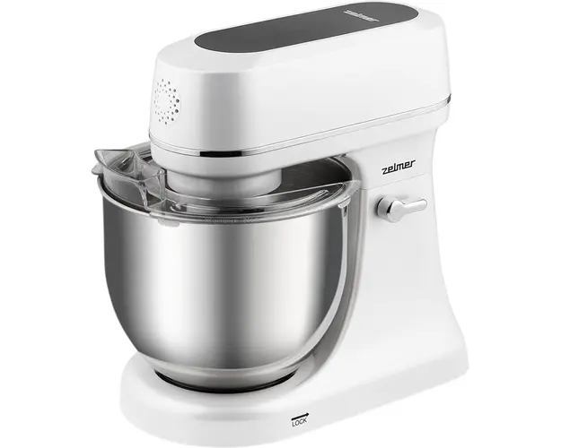 Mixer planetar ZKR2000, 800 W, panou control cu touch, 12 viteze, 2 boluri de 5,7 l si 4.6 l, alb