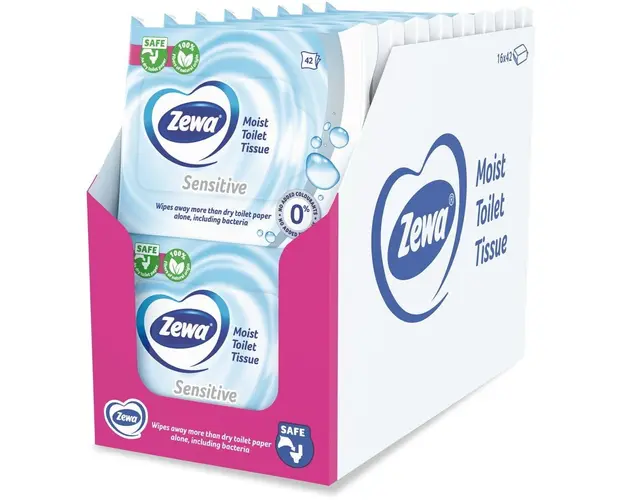 Hartie igienica umeda Zewa Sensitive, 16 pachete, 42 bucati