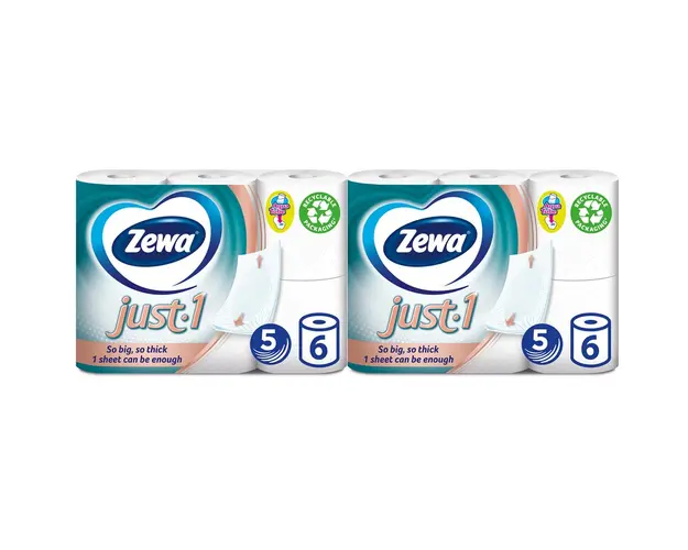 Pachet Hartie igienica Zewa Just 1, 5 straturi, 2x6 role