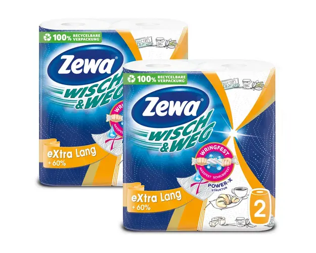 Pachet Prosoape de hartie Zewa Wisch&amp;Weg Design, 2 straturi, 4 role, 288 foi