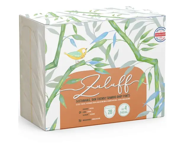 Scutece chilotel de unica folosinta din bambus, Nr. 4, 9-14 kg, 28 bucati, Zuluff