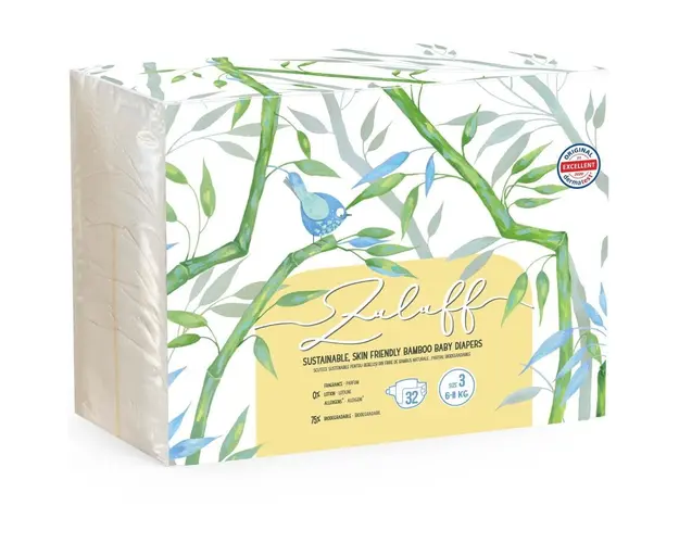 Scutece din Bambus, Nr 3, 6-11 kg, 32 bucati, Zuluff