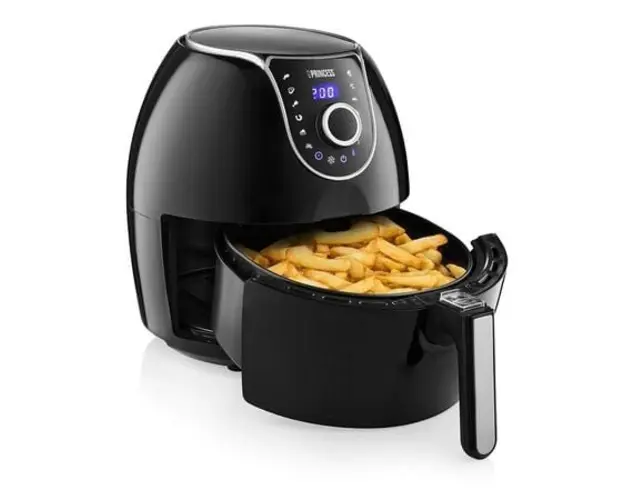 Friteuza digitala cu aer cald XXL Princess 182055, 1700 W, 5.2 litri, termostat reglabil 80 - 200 , Functii prajire, coacere, reincalzire, Negru