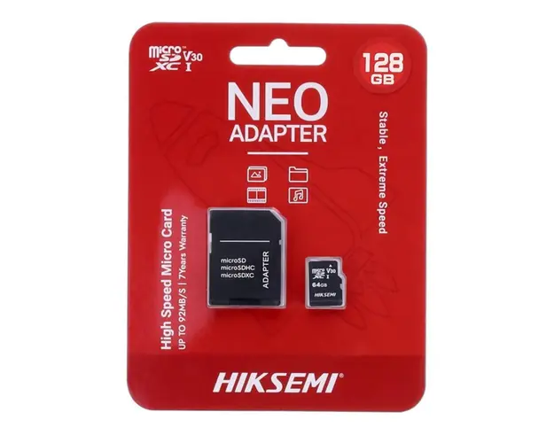 Micro SD XC 128GB clasa de viteza V30, 92Mb/s - HikSemi by Hikvision HS-TF-C1STD-128G
