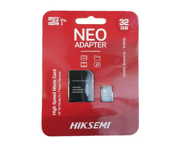 Micro SD 32GB, V10 cu adaptor, 92Mb/s - HikSemi by Hikvision HS-TF-C1STD-32G-A