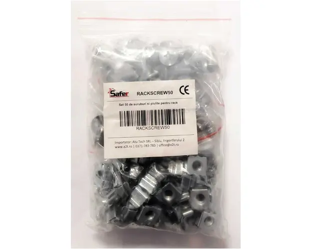 Set 50 de suruburi si piulite pentru rack, RACKSCREW50