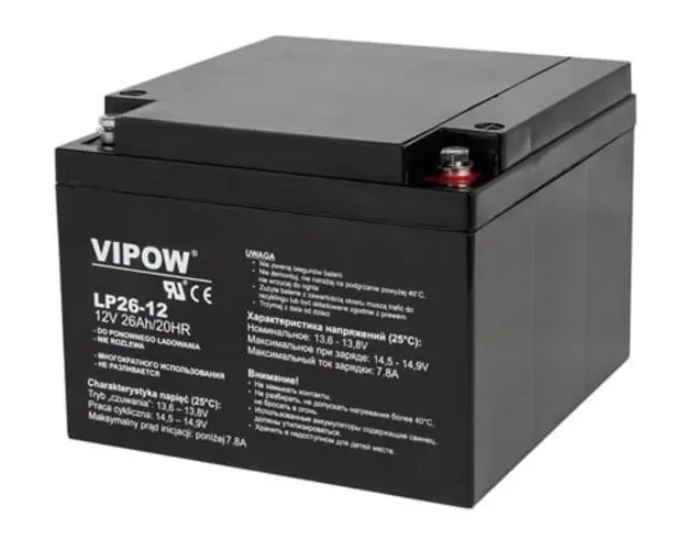 Acumulator stationar plumb acid 12V 26AH, Vipow BAT0270
